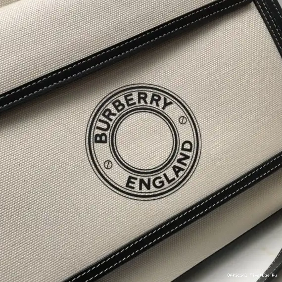 Official First Bag Ru Canvas Medium Graphic Bag Pocket Leather Logo BURBERRY and 0518